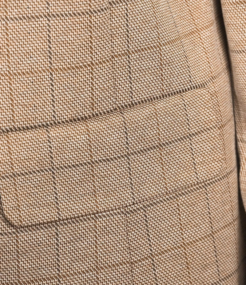 Liverpool Los Angeles Jacquard Grid Check Notch Lapel Long Sleeve Open-Front Boyfriend Blazer
