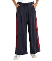Liverpool Los Angeles Jacquard Knit Pinstripe Pleated Wide-Leg Trouser Pants