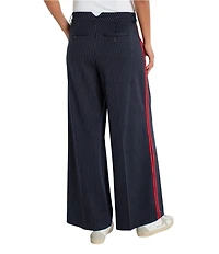 Liverpool Los Angeles Jacquard Knit Pinstripe Pleated Wide-Leg Trouser Pants