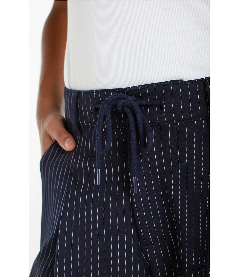 Liverpool Los Angeles Jacquard Knit Pinstripe Pleated Wide-Leg Trouser Pants