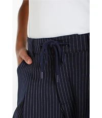 Liverpool Los Angeles Jacquard Knit Pinstripe Pleated Wide-Leg Trouser Pants