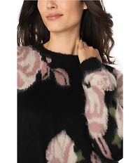 Liverpool Los Angeles Jacquard Printed Crew Neck Long Sleeve Sweater