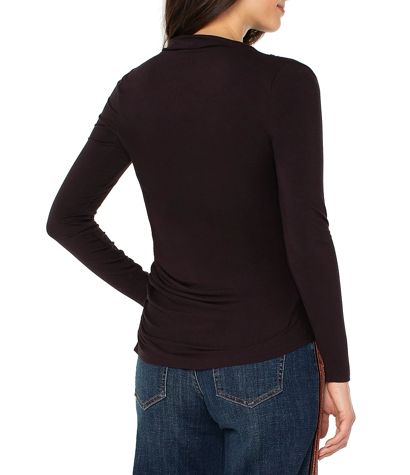 Liverpool Los Angeles Jersey Knit Mock Neck Long Sleeve Top