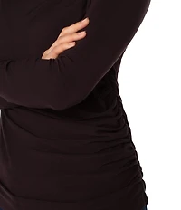 Liverpool Los Angeles Jersey Knit Mock Neck Long Sleeve Top