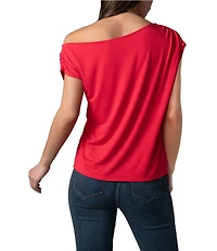 Liverpool Los Angeles Jersey Knit Off-The-Shoulder Short Sleeve Top