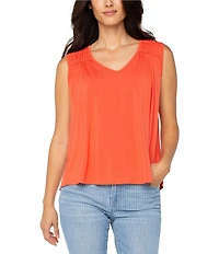 Liverpool Los Angeles Jersey Knit V-Neck Sleeveless Top