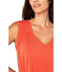 Liverpool Los Angeles Jersey Knit V-Neck Sleeveless Top