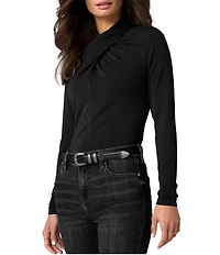 Liverpool Los Angeles Jersey Knit Wrap Neck Long Sleeve Top