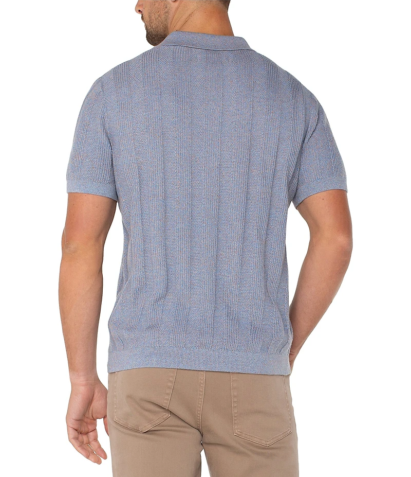 Liverpool Los Angeles Johnny Collar Short Sleeve Sweater