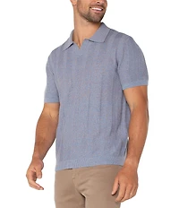 Liverpool Los Angeles Johnny Collar Short Sleeve Sweater