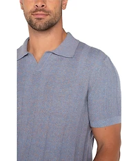Liverpool Los Angeles Johnny Collar Short Sleeve Sweater