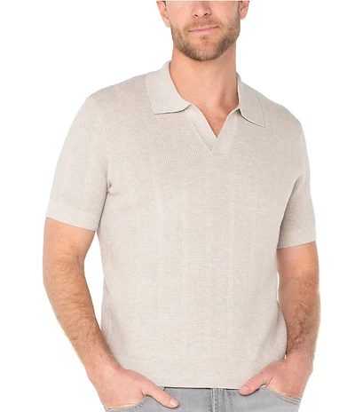 Liverpool Los Angeles Johnny Collar Short Sleeve Sweater Knit Polo Shirt