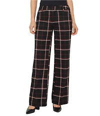 Liverpool Los Angeles Kelsea Plaid Knit Jacquard Wide Leg Pants