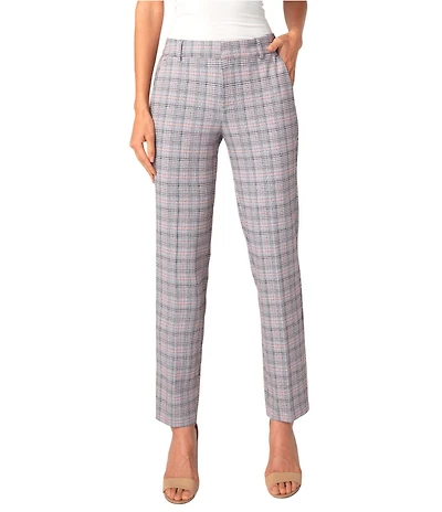 Liverpool Los Angeles Kelsey Plaid Knit Mid Rise Ankle Length Pants
