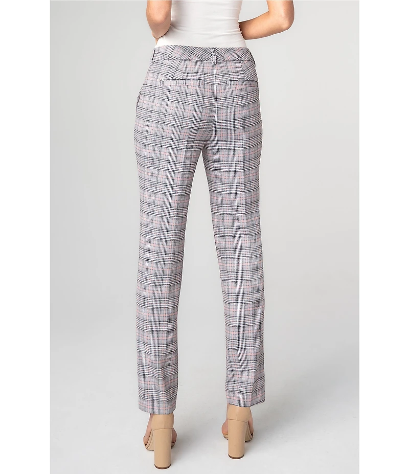 Liverpool Los Angeles Kelsey Plaid Knit Mid Rise Ankle Length Pants