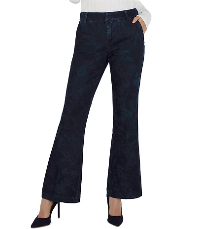 Liverpool Los Angeles Kelsey Stretch Denim Floral Print Flare Leg Jeans