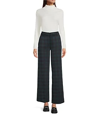 Liverpool Los Angeles Kelsey Stretch Ponte Plaid Flat Front Ankle Pants