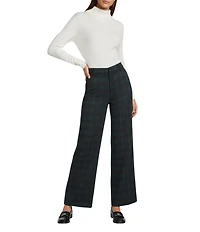Liverpool Los Angeles Kelsey Stretch Ponte Plaid Flat Front Ankle Pants