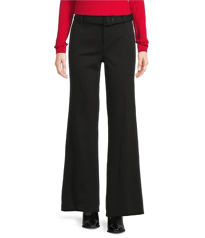 Liverpool Los Angeles Kelsey Stretch Ponte Plaid Wide Leg Pants