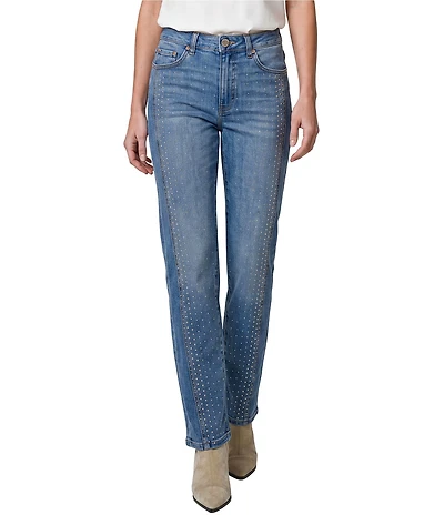 Liverpool Los Angeles Kennedy Stretch Denim Mid Rise Straight Leg Studs Detail Jeans
