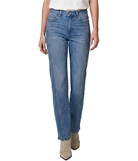 Liverpool Los Angeles Kennedy Stretch Denim Mid Rise Straight Leg Studs Detail Jeans