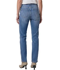 Liverpool Los Angeles Kennedy Stretch Denim Mid Rise Straight Leg Studs Detail Jeans