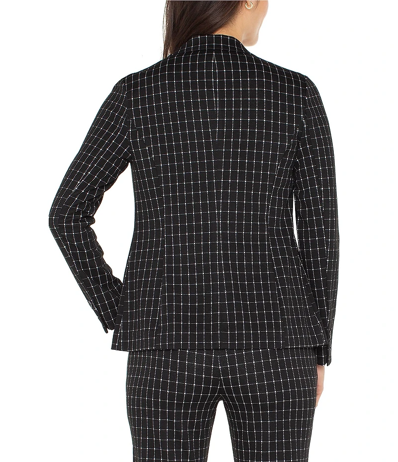 Liverpool Los Angeles Knit Jacquard Notch Collar Long Sleeve Blazer