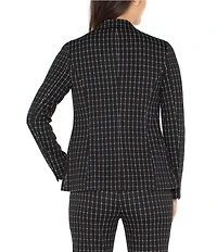 Liverpool Los Angeles Knit Jacquard Notch Collar Long Sleeve Blazer