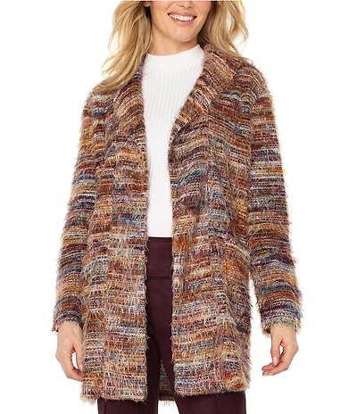 Liverpool Los Angeles Knit Lapel Collar Long Sleeve Open Front Cardigan