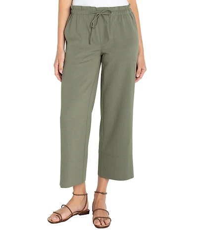Liverpool Los Angeles Lightweight Textured Pull-On Drawstring Tie Wide Leg Pants