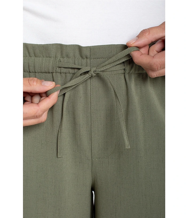 Liverpool Los Angeles Lightweight Textured Pull-On Drawstring Tie Wide Leg Pants