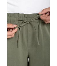 Liverpool Los Angeles Lightweight Textured Pull-On Drawstring Tie Wide Leg Pants