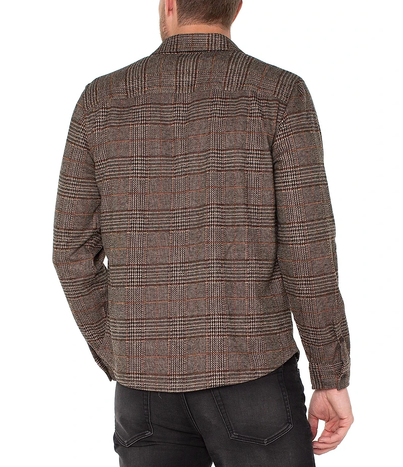 Liverpool Los Angeles Long Sleeve Plaid Jacquard Knit Shirt