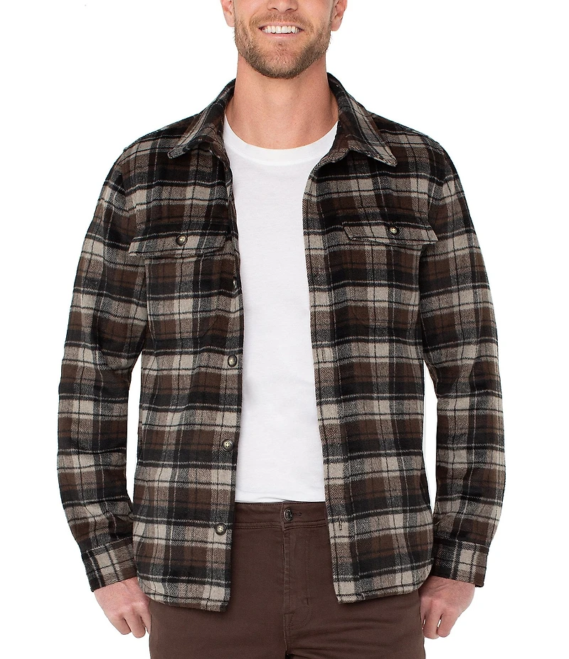 Liverpool Los Angeles Long Sleeve Plaid Shirt Jacket