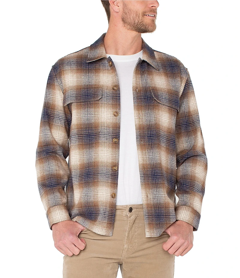 Liverpool Los Angeles Long Sleeve Plaid Shirt Jacket