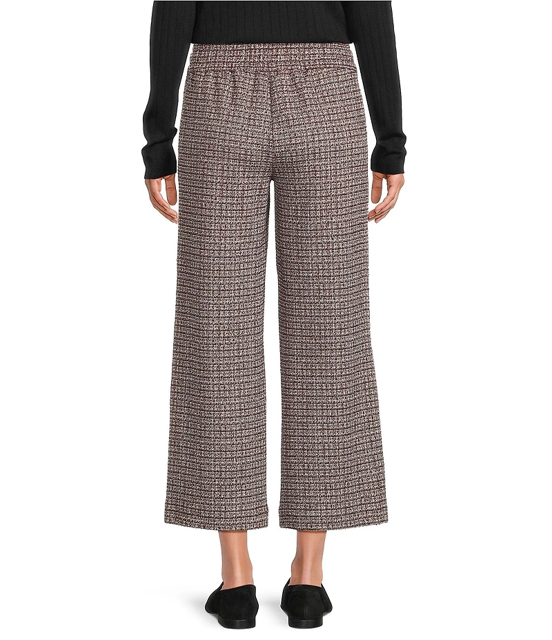 Liverpool Los Angeles Mabel Stovepipe Boucle Knit Wide Leg Cropped Pants