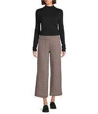 Liverpool Los Angeles Mabel Stovepipe Boucle Knit Wide Leg Cropped Pants