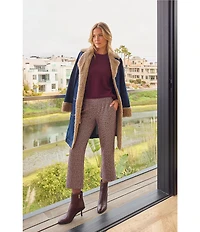 Liverpool Los Angeles Mabel Stovepipe Boucle Knit Wide Leg Cropped Pants