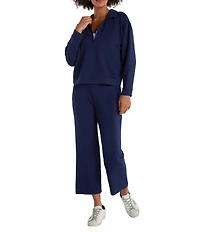 Liverpool Los Angeles Mid Rise Wide-Leg Pull-On Cropped Cloudknit Pants