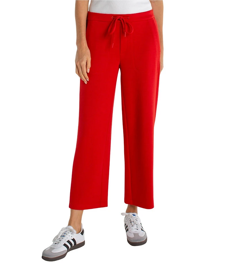 Liverpool Los Angeles Mid Rise Wide-Leg Pull-On Cropped Cloudknit Pants