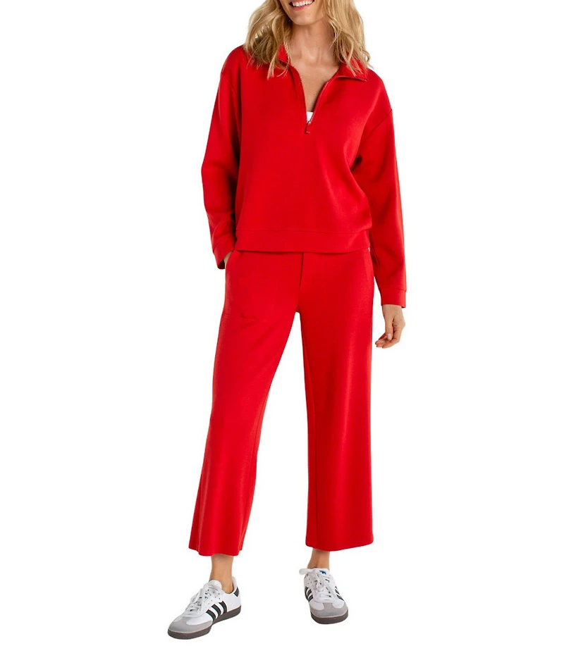 Liverpool Los Angeles Mid Rise Wide-Leg Pull-On Cropped Cloudknit Pants