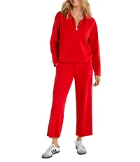 Liverpool Los Angeles Mid Rise Wide-Leg Pull-On Cropped Cloudknit Pants