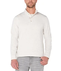 Liverpool Los Angeles Mock Neck Long Sleeve French Terry Fleece Pullover