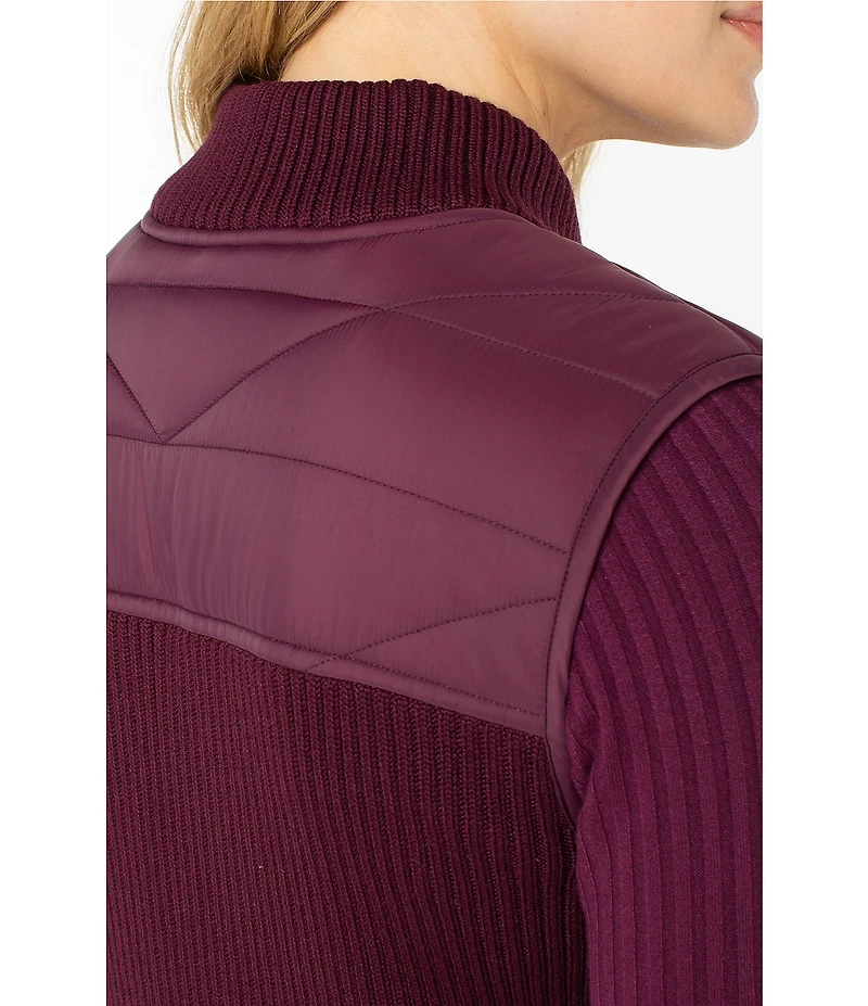 Liverpool Los Angeles Mock Neck Sleeveless Quilted Sweater Vest