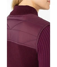 Liverpool Los Angeles Mock Neck Sleeveless Quilted Sweater Vest