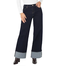 Liverpool Los Angeles Morgan Stretch Denim Wide Leg Cuffed Jeans