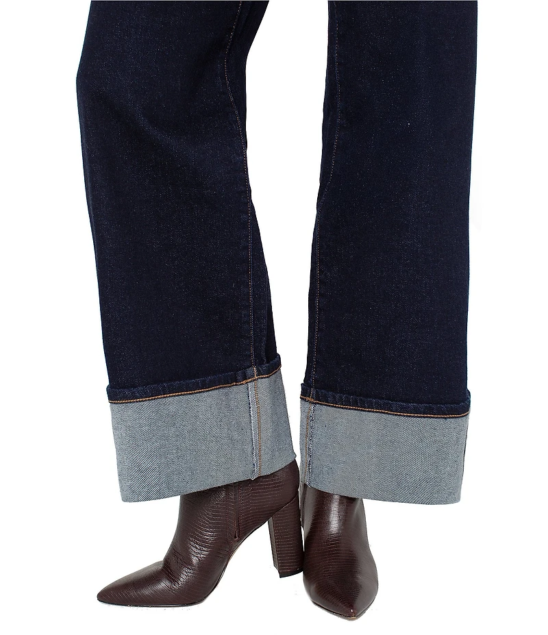 Liverpool Los Angeles Morgan Stretch Denim Wide Leg Cuffed Jeans