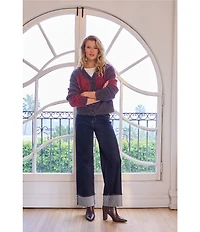 Liverpool Los Angeles Morgan Stretch Denim Wide Leg Cuffed Jeans