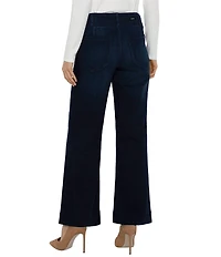 Liverpool Los Angeles Petite Size Denim Mid Rise Wide Leg Flare Jeans