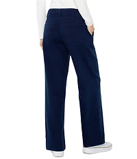 Liverpool Los Angeles Petite Size Hannah Soft Denim Mid Rise Wide Leg Utility Pants